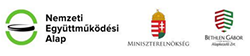 A honlap akadálymentesítésének támogatói logói: Nemzeti Együttműködési Alap, Miniszterelnökség, Bethlen Gábor Alapkezelő